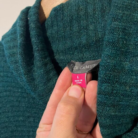 Vince Camuto Turtleneck Green knit sweater size large - Picture 7 of 7